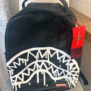 Sprayground Drip Design Black and White Backpack